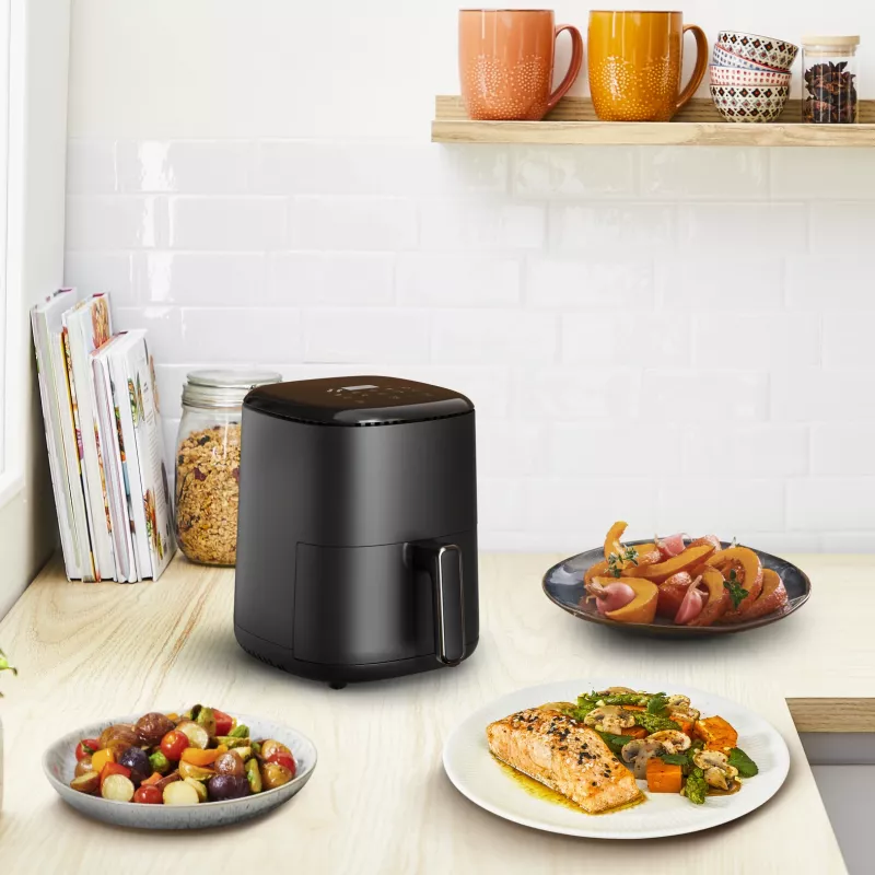 Karšto oro gruzdintuvė Tefal Easy Fry EY145810 – 3 l talpa, 1300 W, jutiklinis valdymas, LCD ekranas, juoda