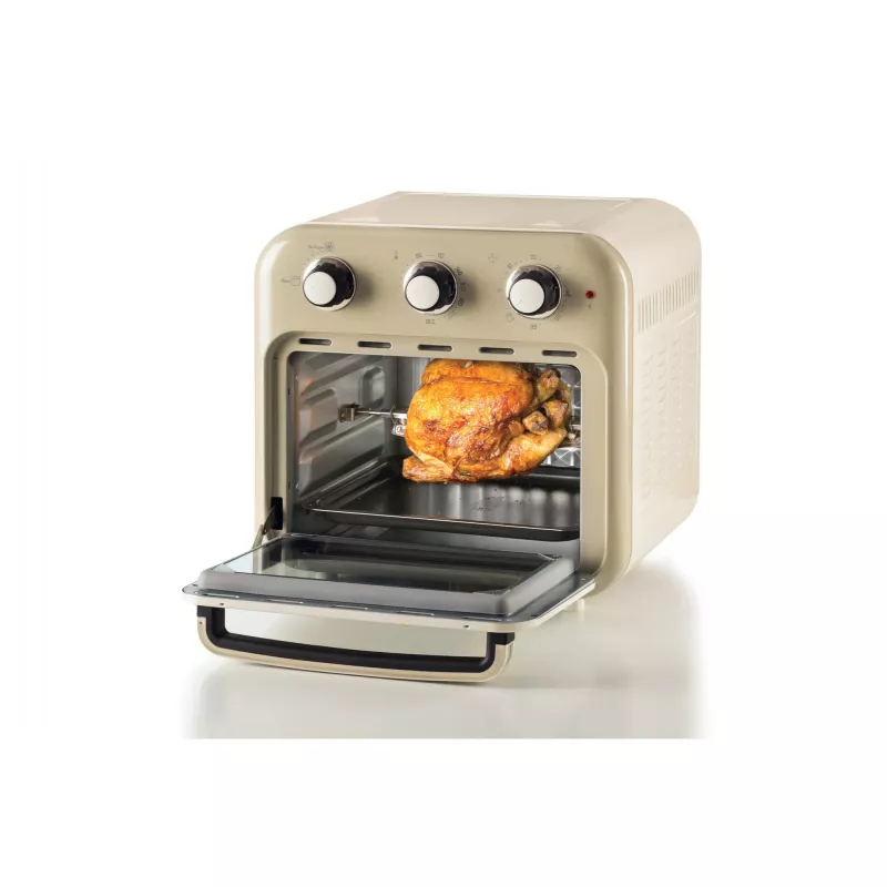Ariete 4632 Oro gruzdintuvė ir orkaitė Vintage, 1400W, 2in1, Talpa 16L, Priedai, Laikmatis 60 min., Dvigubas stiklas, Smėlio spalva