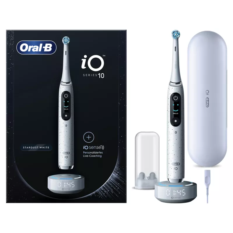 Oral-B iO Series 10 suaugusiųjų besisukantis-osciliuojantis dantų šepetėlis Baltas