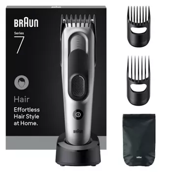 Plaukų kirpimo mašinėlė Braun HC7590 juoda, sidabrinė, 17 ilgio nustatymų, NiMH