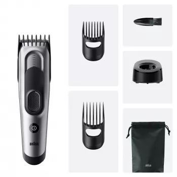 Plaukų kirpimo mašinėlė Braun HC7590 juoda, sidabrinė, 17 ilgio nustatymų, NiMH