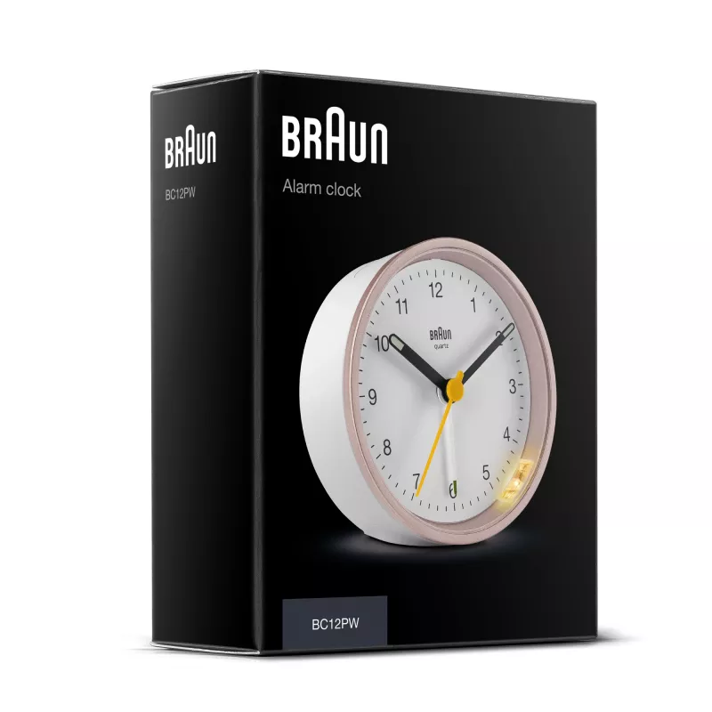 Braun BC12 kvarcinis žadintuvas rožinis, baltas