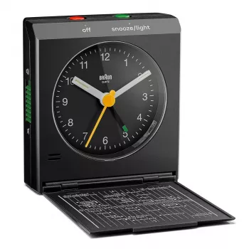 BRAUN BC 05 B Sulankstomas kelioninis žadintuvas, juodas