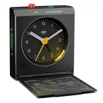 BRAUN BC 05 B Sulankstomas kelioninis žadintuvas, juodas