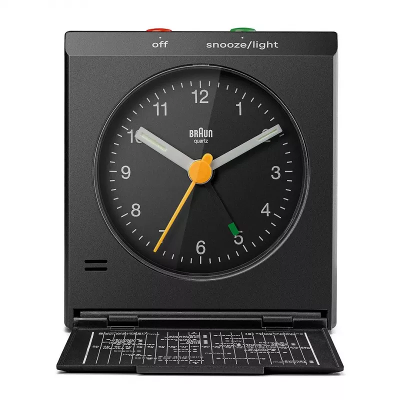 BRAUN BC 05 B Sulankstomas kelioninis žadintuvas, juodas