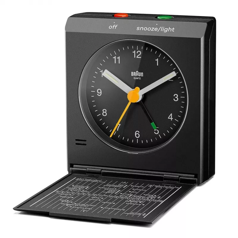 BRAUN BC 05 B Sulankstomas kelioninis žadintuvas, juodas