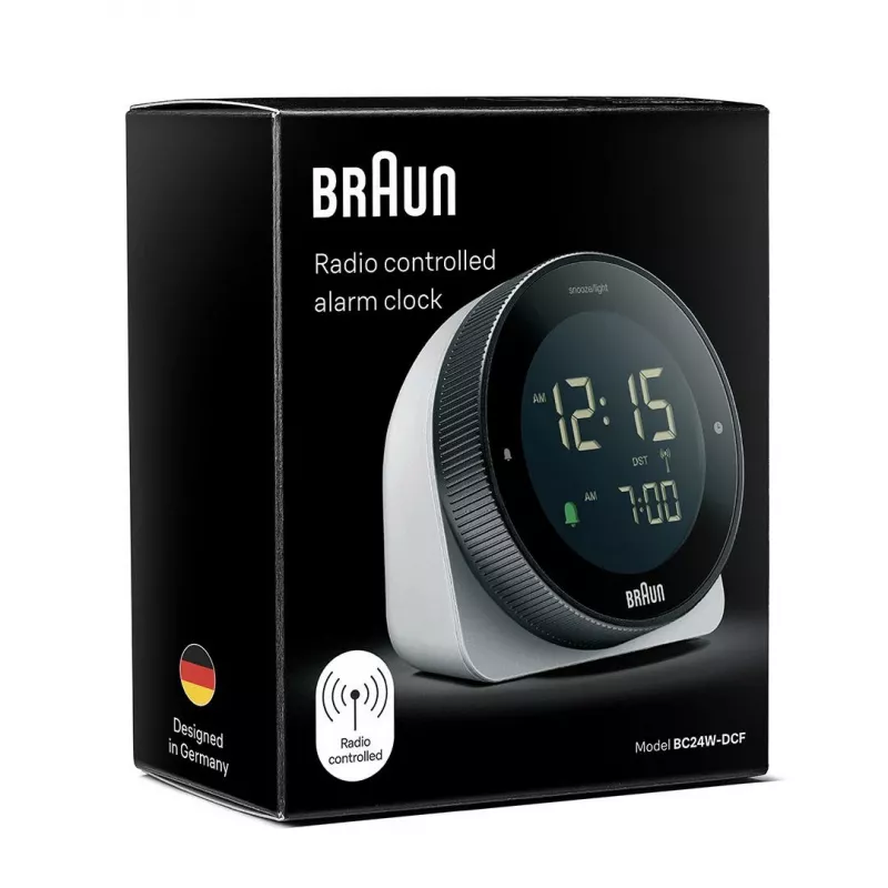 Braun BC24W-DCF radijo valdomas laikrodis sieninis/stalinis Baltas