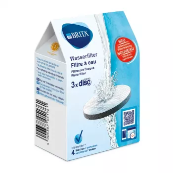 BRITA MicroDisc vandens filtro diskas (3 vnt.) – aktyvuota kokoso anglis, dalelės ≥15 μm
