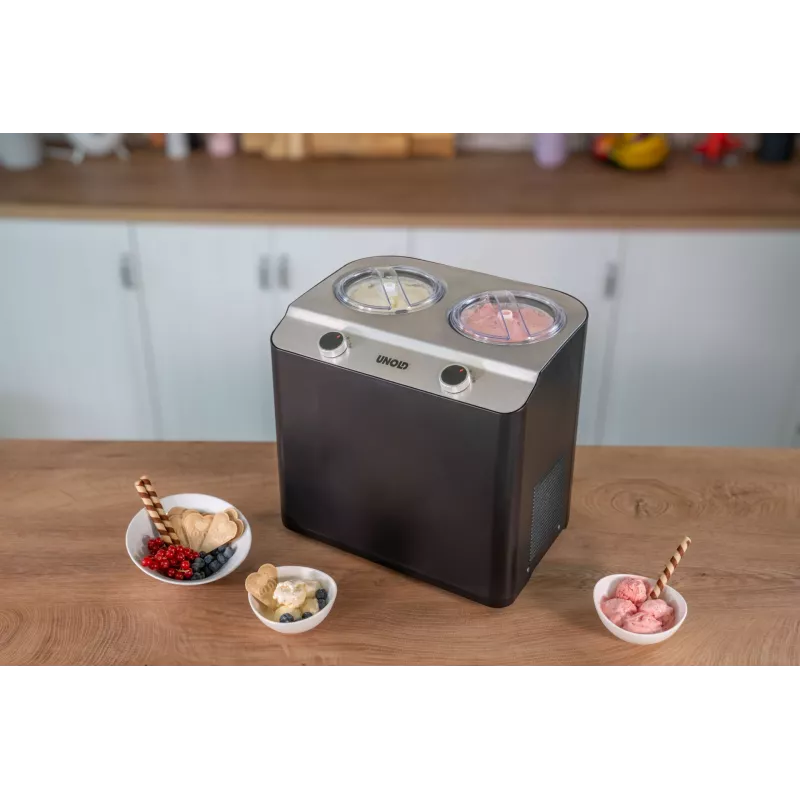 Unold Doppio kompresorinis ledų gaminimo aparatas 2,4 L 250 W Juodas, satino plienas
