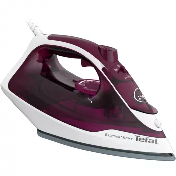 Tefal Express Steam FV2835E0 lygintuvas sausam ir garų lyginimui, Cerilium padas, 2400 W, violetinė, balta