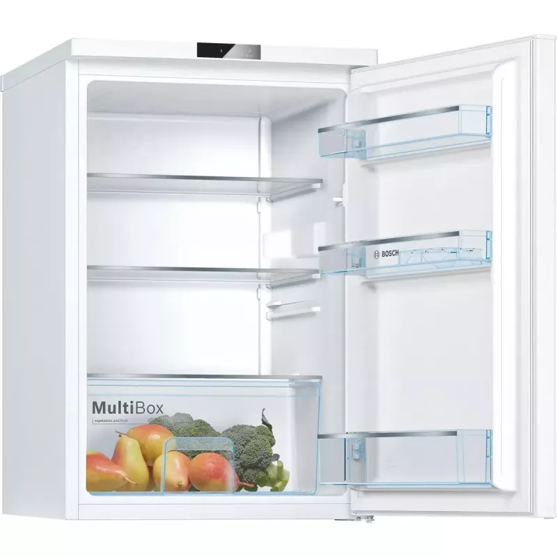 Šaldytuvas Bosch Serie 2 KTR15NWEB, laisvai pastatomas, 134 L, baltas, H850×W560×D580 mm, energijos klasė E