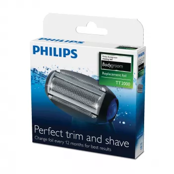 Philips Bodygroom keičiama folija TT2000/43 – vandeniui atsparus skutimo galvutės keitimas