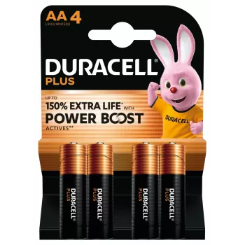 Duracell Plus AA šarminės baterijos, 1,5 V, 4 vnt., 50 mm