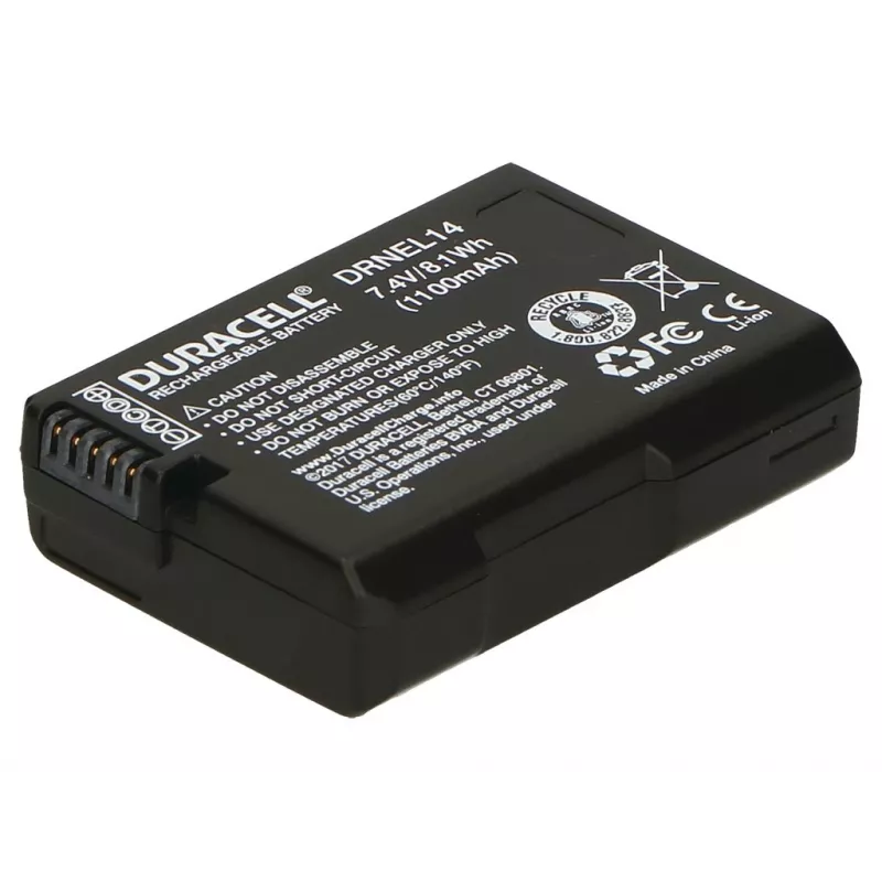 Duracell akumuliatorius fotoaparatui – Nikon EN-EL14 pakaitalas, 1100 mAh, 7,4 V, ličio jonų