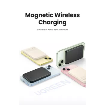 Ugreen 25207 belaidis įkroviklis 15 W Qi su maitinimo bloku