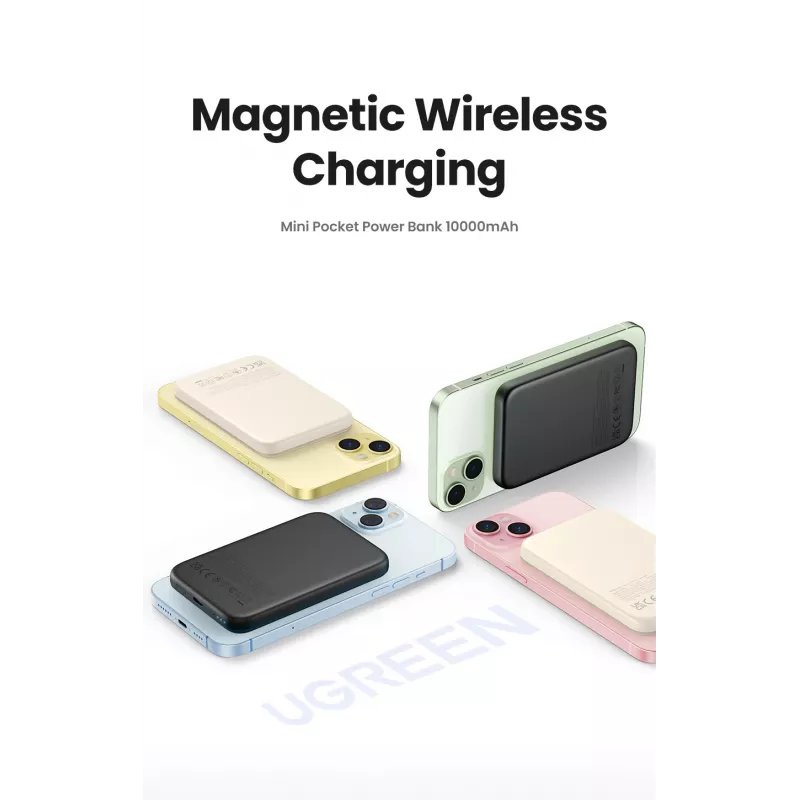 Ugreen 25207 belaidis įkroviklis 15 W Qi su maitinimo bloku