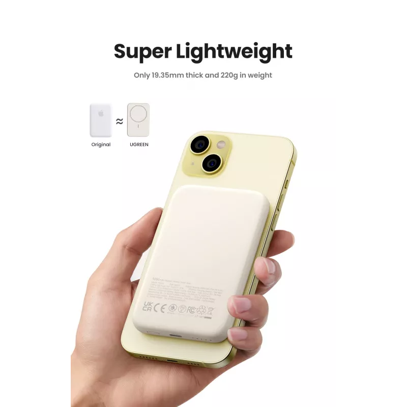 Ugreen 25207 belaidis įkroviklis 15 W Qi su maitinimo bloku