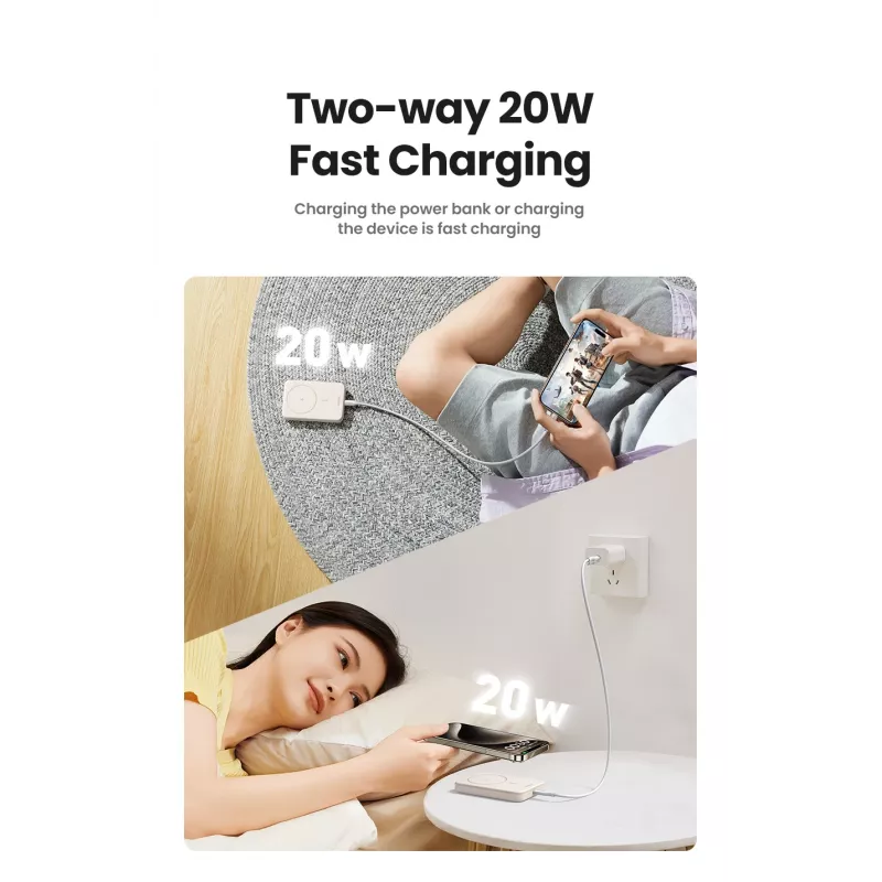 Ugreen 25207 belaidis įkroviklis 15 W Qi su maitinimo bloku