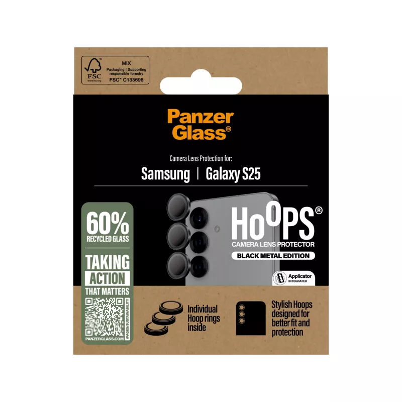 PanzerGlass ® Hoops® fotoaparato objektyvo apsauga juoda Samsung Galaxy S25