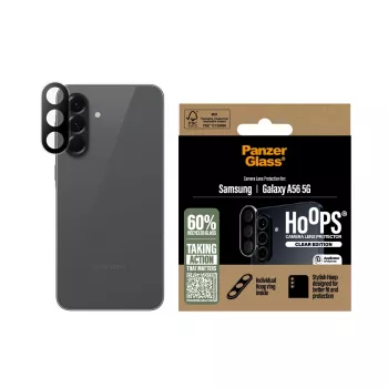 PanzerGlass Hoops Skaidrus fotoaparato objektyvo apsauginis stiklas Samsung Galaxy A56 5G, atsparus įbrėžimams ir smūgiams