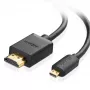 Ugreen 30104 HDMI laidas 3 m HDMI Type D (Micro) HDMI Type A (Standartinis) Juodas