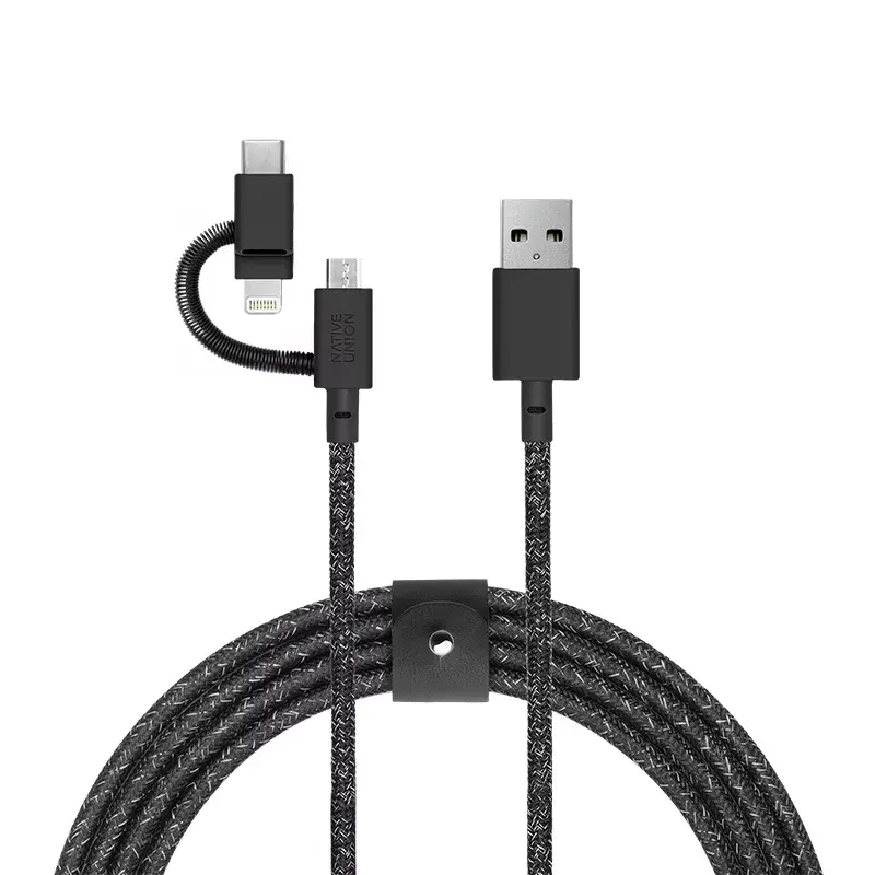 USB laidas Native Union BELT-ULC-CS-BLK-NP 2 m USB A / USB C / Micro USB A / Lightning juodas