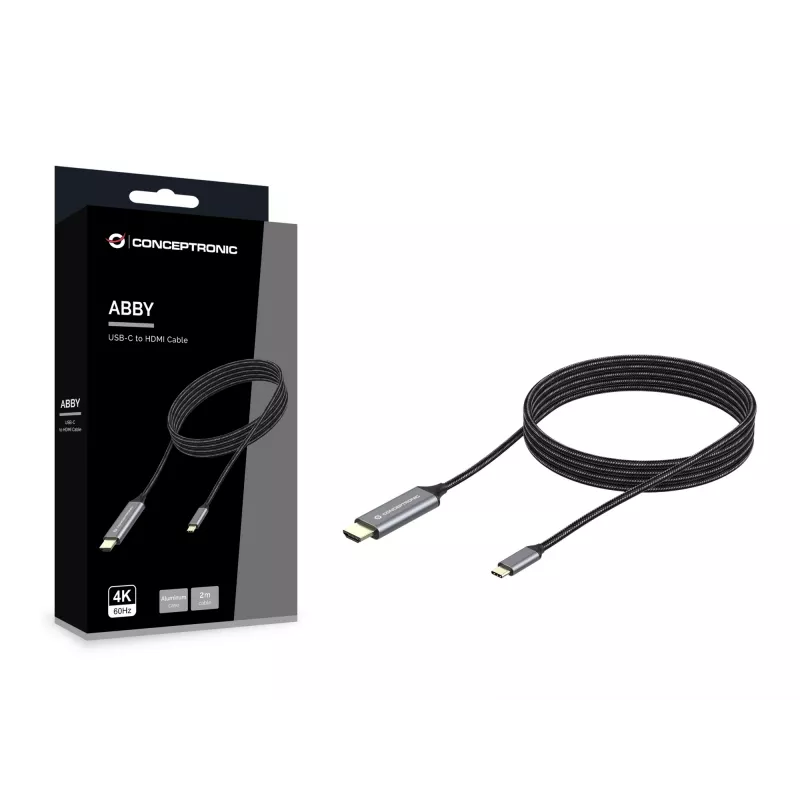 Conceptronic USB-C į HDMI laidas, vyriškas į vyrišką, 4K 60Hz, 2 m