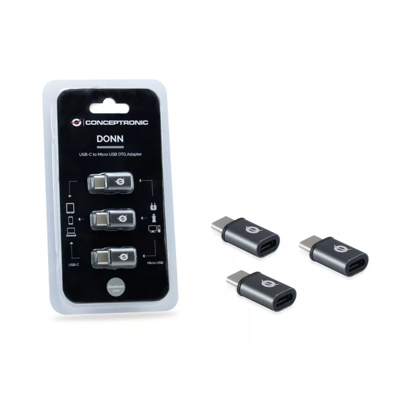 Conceptronic DONN USB-C į Micro USB OTG adapteris (3 vnt.)