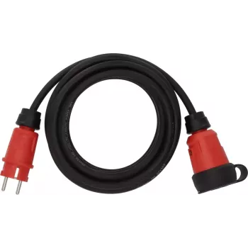 Prailginimo laidas Brennenstuhl 9161050110 5m 1 AC lizdas vidui ir lauke juoda raudona