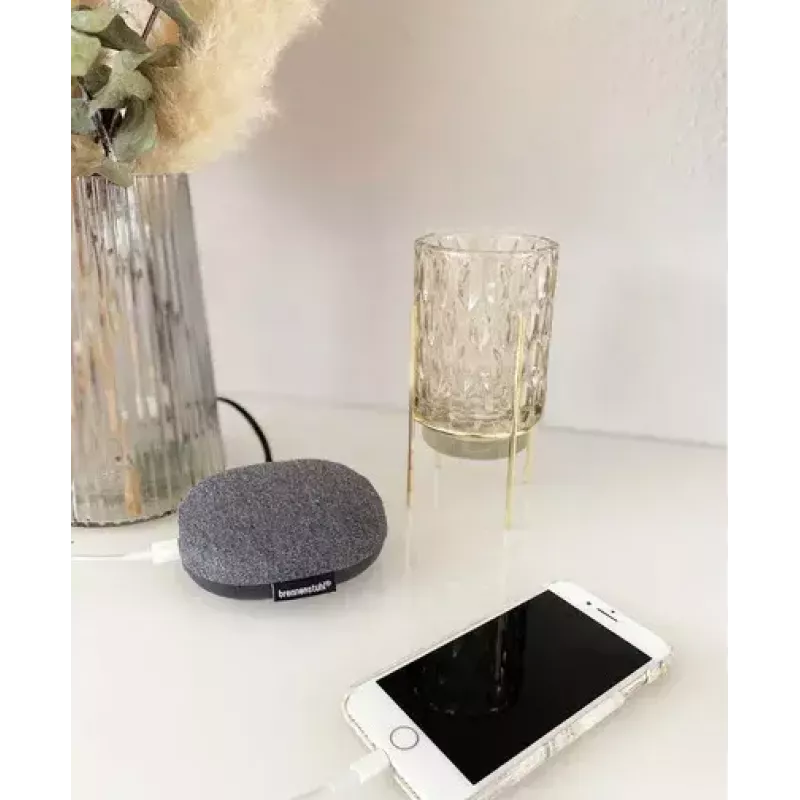 Brennenstuhl estilo įkrovimo stotis su tekstilės danga, 3 m, 1 rozetė + 2 USB, antracito/juoda