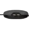 Brennenstuhl estilo įkrovimo stotis su tekstilės danga, 3 m, 1 rozetė + 2 USB, antracito/juoda