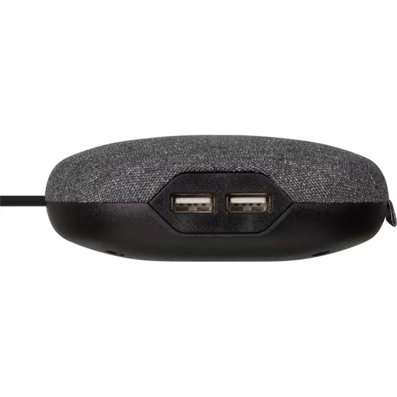 Brennenstuhl estilo įkrovimo stotis su tekstilės danga, 3 m, 1 rozetė + 2 USB, antracito/juoda