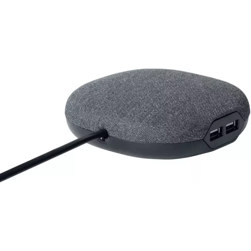 Brennenstuhl estilo įkrovimo stotis su tekstilės danga, 3 m, 1 rozetė + 2 USB, antracito/juoda