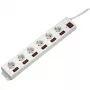 Hama 00137239 Socket Line 6 lizdų ilgintuvas, kiekvienas lizdas jungiamas atskirai, baltas