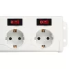 Hama 00137239 Socket Line 6 lizdų ilgintuvas, kiekvienas lizdas jungiamas atskirai, baltas
