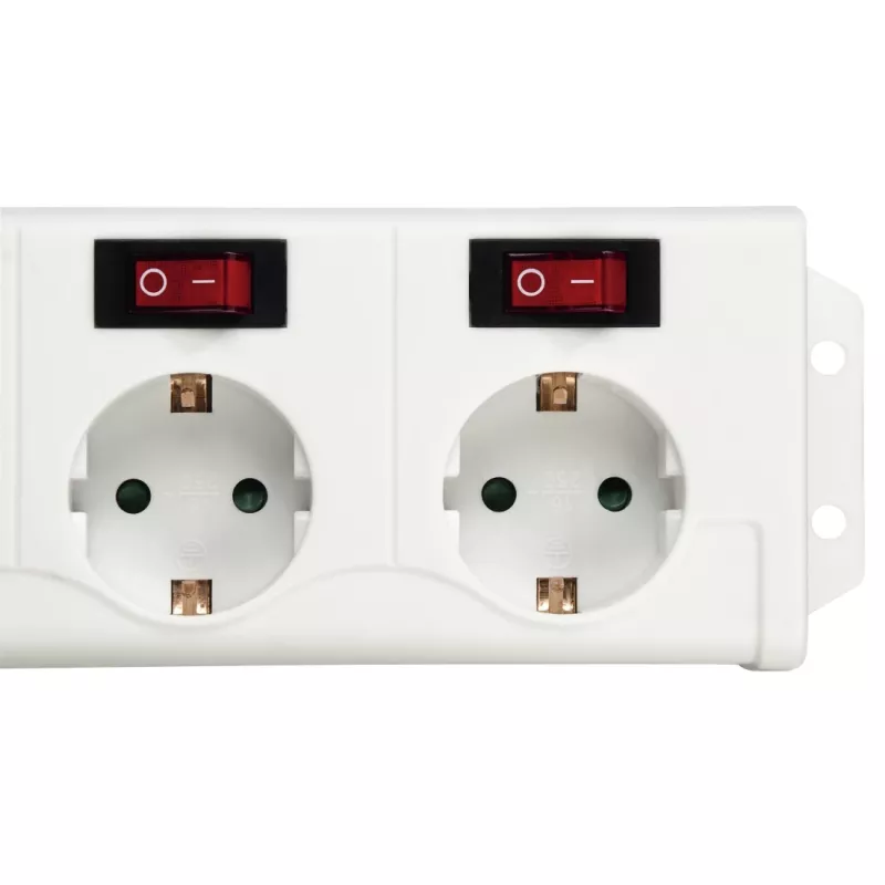 Hama 00137239 Socket Line 6 lizdų ilgintuvas, kiekvienas lizdas jungiamas atskirai, baltas