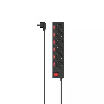 Hama 00223158 išmanusis daugkartinis kištukinis lizdas, 6 AC lizdai, 1,4 m, 3680 W