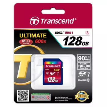 Transcend 128GB SDXC UHS-I 600x TS128GSDXC10U1 atminties kortelė