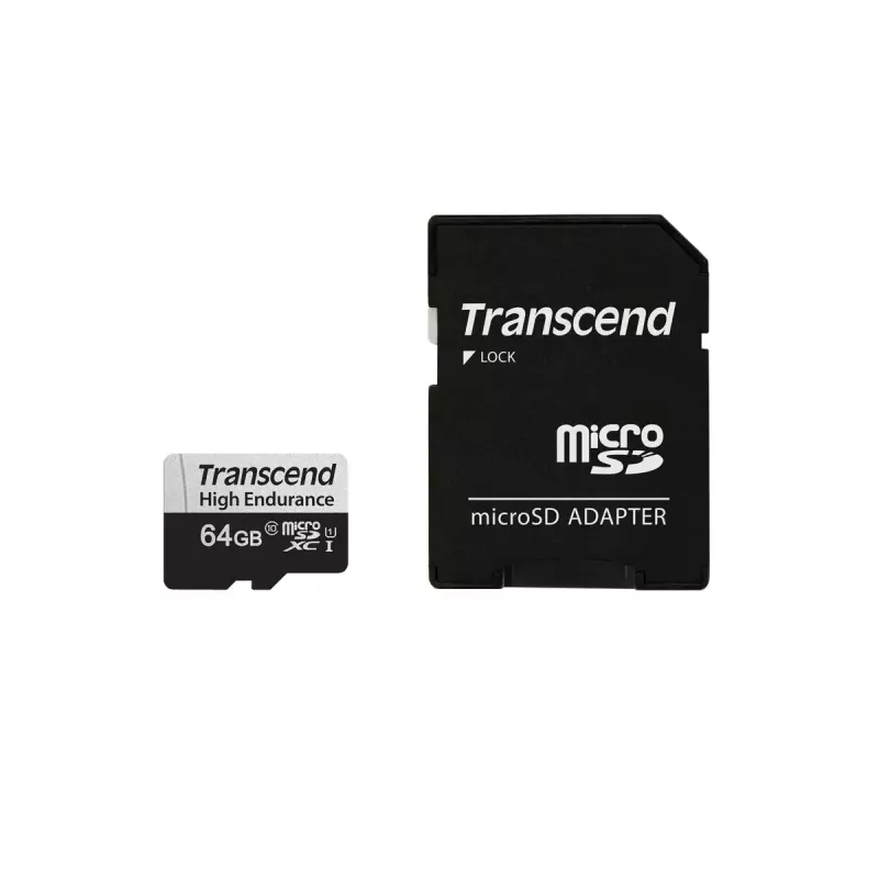 „Transcend 64GB MicroSDXC 350V“ didelės ištvermės atminties kortelė