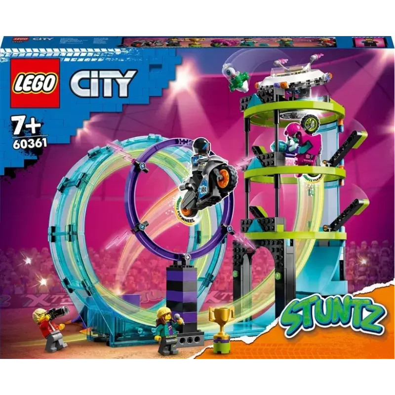 LEGO City Stuntz 60361 „Ultimate Stunt Riders Challenge“ – triukų motociklų rinkinys