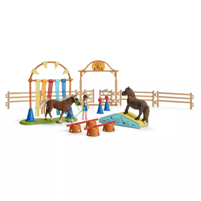 Žaidimo figūrėlių rinkinys Schleich Pony agility treniruotė 42481, įvairiaspalvis, plastikas, 3–8 metams