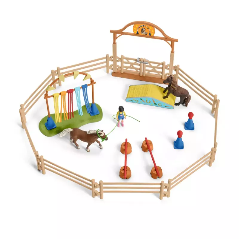 Žaidimo figūrėlių rinkinys Schleich Pony agility treniruotė 42481, įvairiaspalvis, plastikas, 3–8 metams