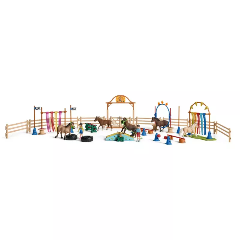 Žaidimo figūrėlių rinkinys Schleich Pony agility treniruotė 42481, įvairiaspalvis, plastikas, 3–8 metams