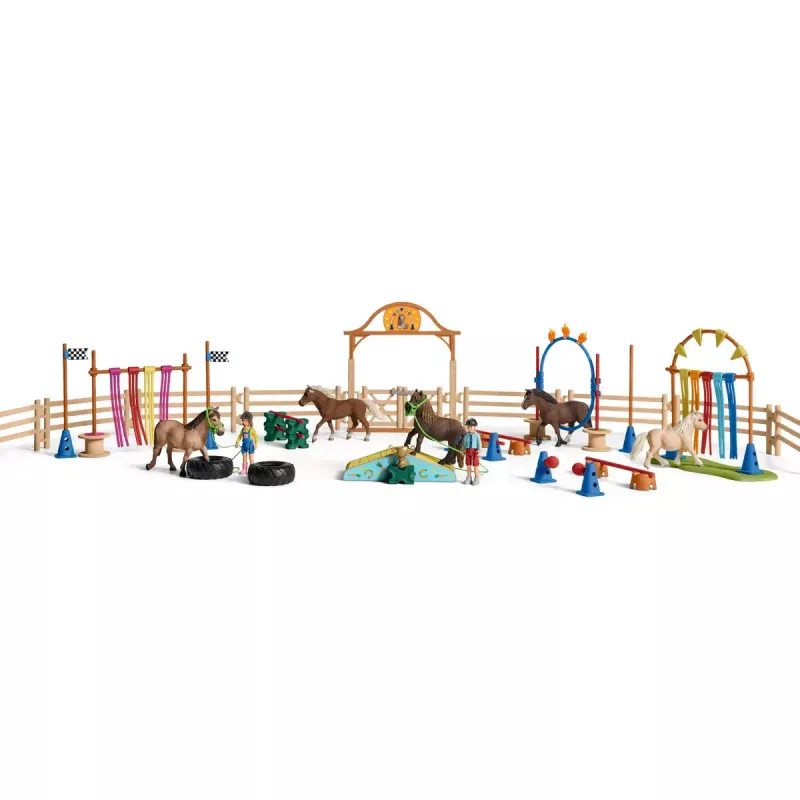 Žaidimo figūrėlių rinkinys Schleich Pony agility treniruotė 42481, įvairiaspalvis, plastikas, 3–8 metams