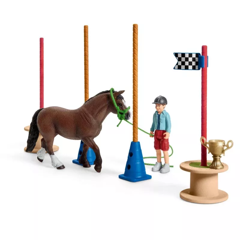 Schleich FARM WORLD Ponių vikrumo lenktynių rinkinys 42482