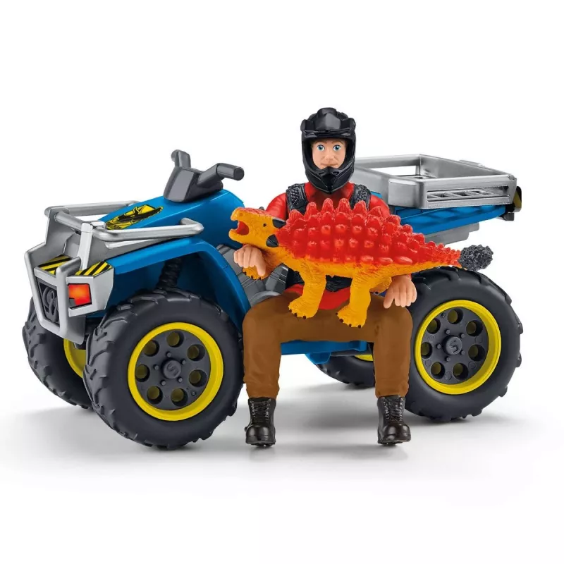 schleich Dinozaurai Pabėgimas nuo Velociraptoro keturračiu, Dinozaurai ir ugnikalnis, Tyrimų stotis, 4 m., Įvairių spalvų, Plastikas