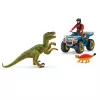 schleich Dinozaurai Pabėgimas nuo Velociraptoro keturračiu, Dinozaurai ir ugnikalnis, Tyrimų stotis, 4 m., Įvairių spalvų, Plastikas