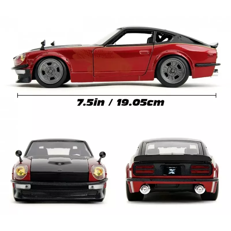 Automobilio modelis Jada Toys 253203090 Fast & Furious Datsun 240Z 1:24 metalas plastikas guma raudona juoda