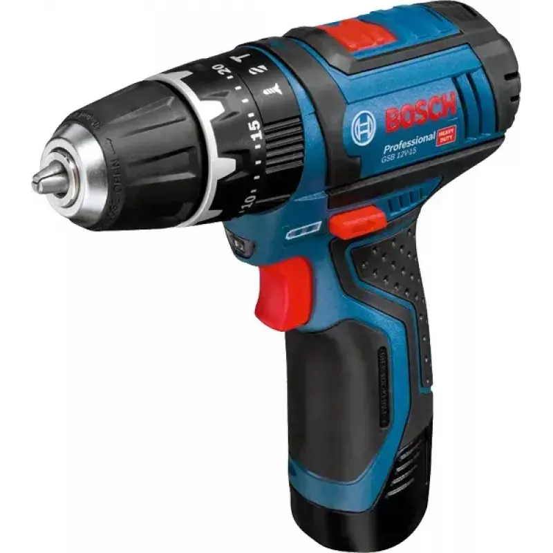 Pistolinė rankena gręžtuvas Bosch GSB 12V-15, 1300 aps./min., 2 Ah akumuliatorius