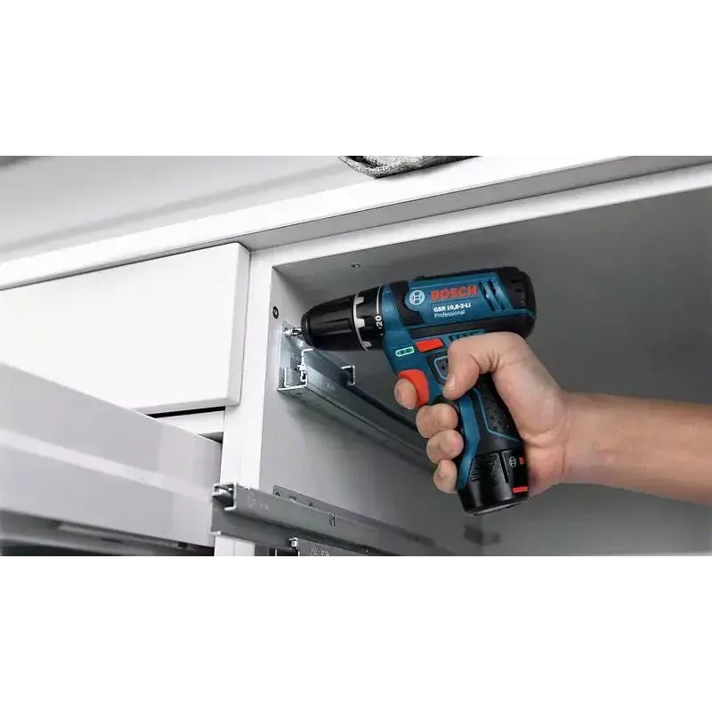 Pistolinė rankena gręžtuvas Bosch GSB 12V-15, 1300 aps./min., 2 Ah akumuliatorius